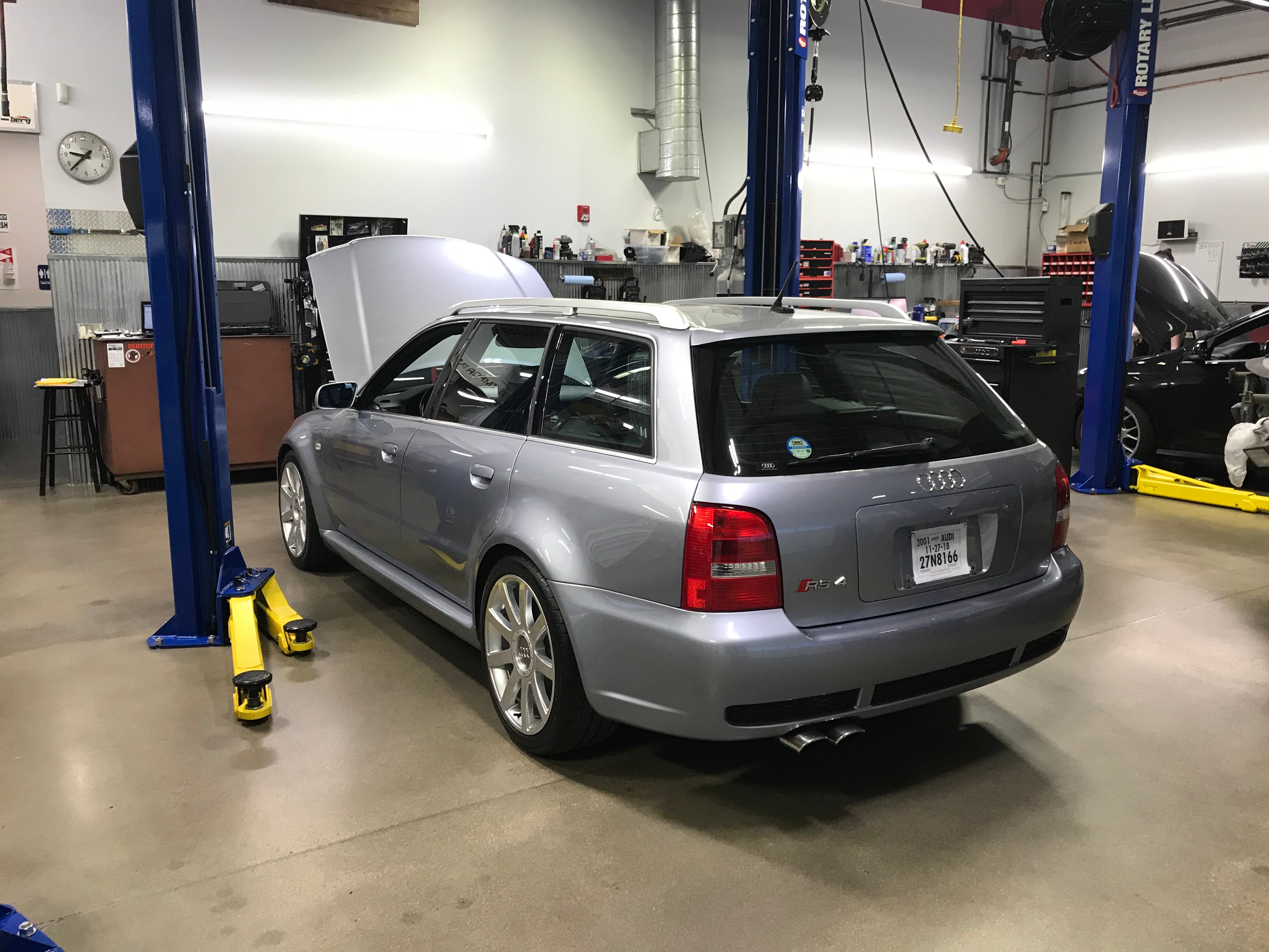 Audi maintenance in a service shop